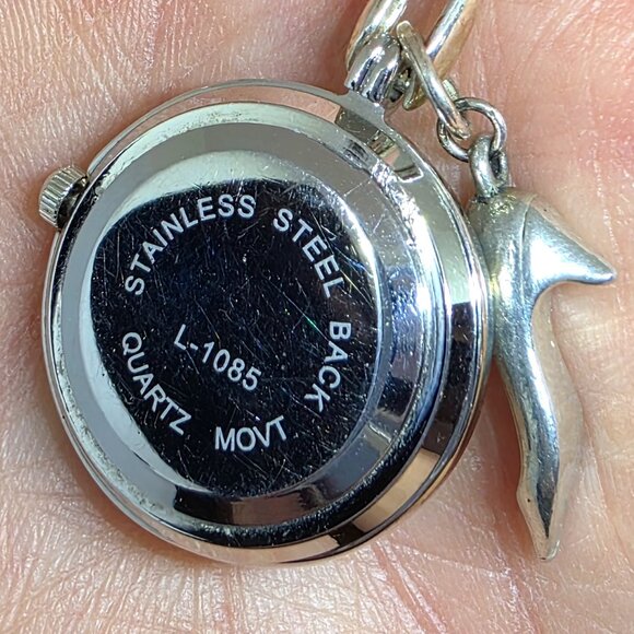 Disney Cinderella Broadway Watch Shoe Necklace Silver Purple 24" Chain - Working - Picture 8 of 10